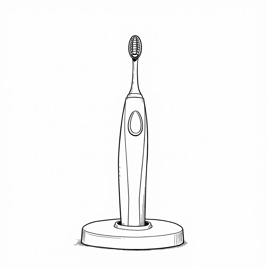 a eletronic tooth brush stand front view coloring pages