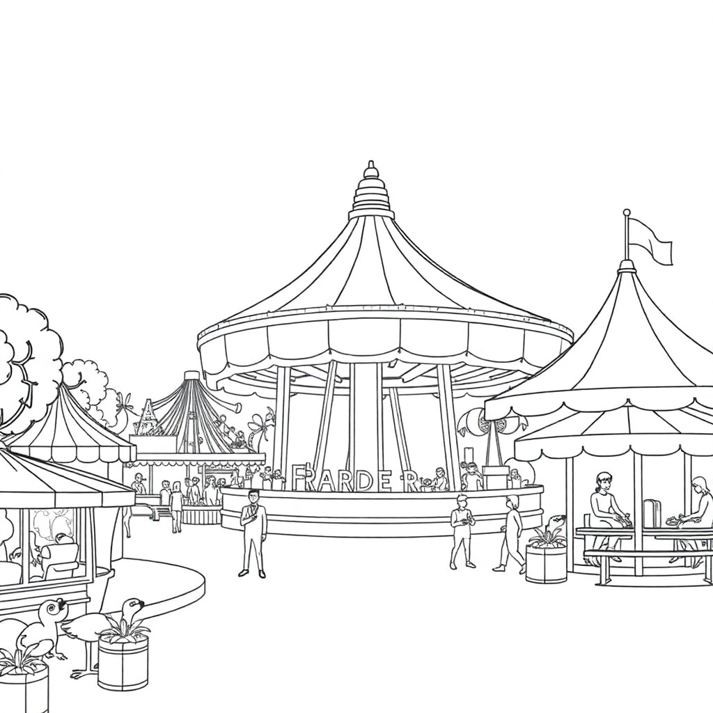 Children's amusement park صفحات التلوين