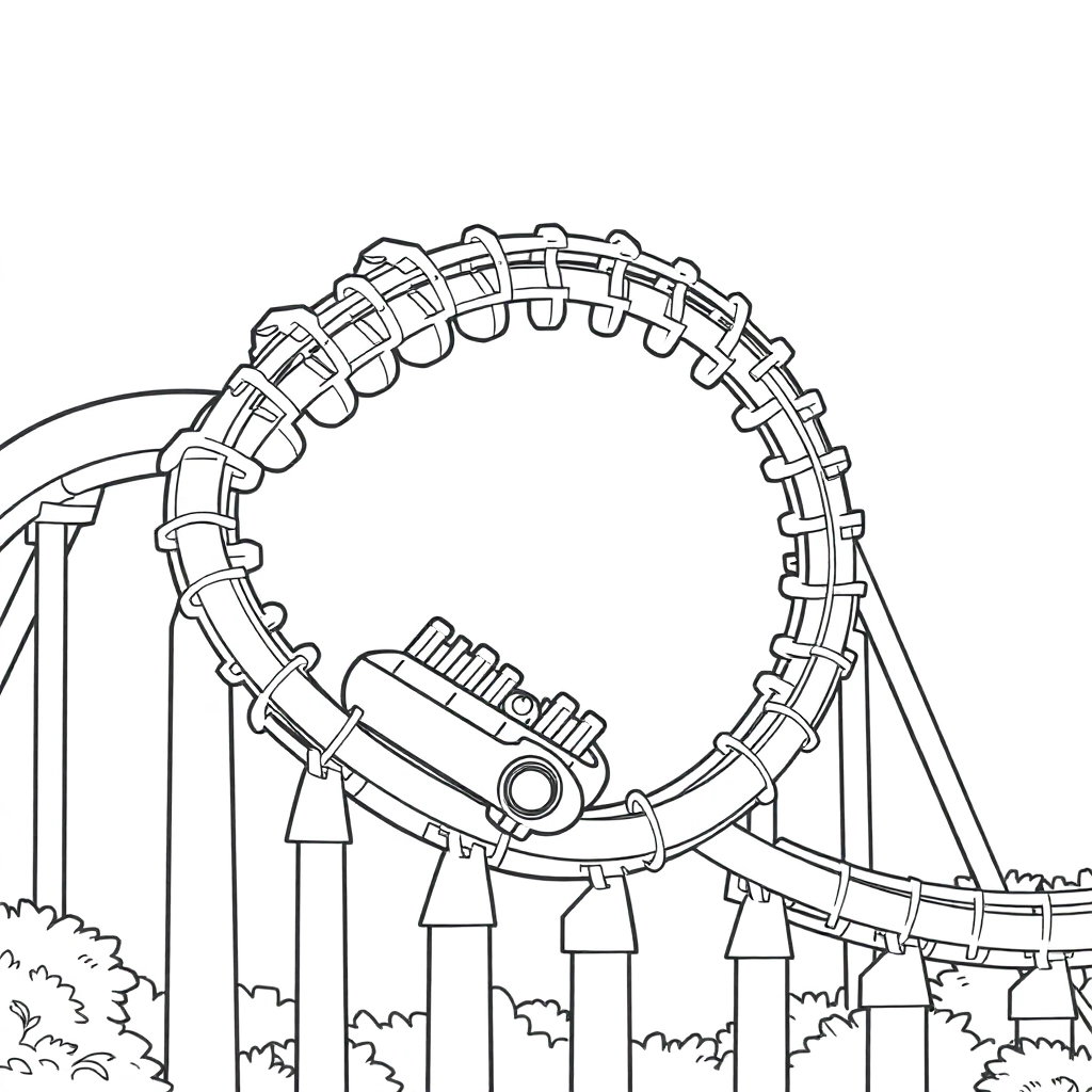 Children's amusement park roller coaster صفحات التلوين
