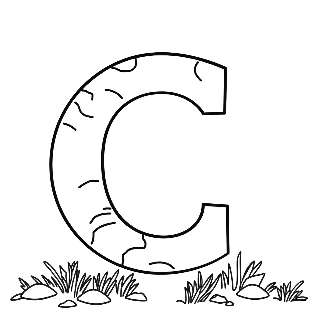 The letter C with a lot of army things صفحات التلوين