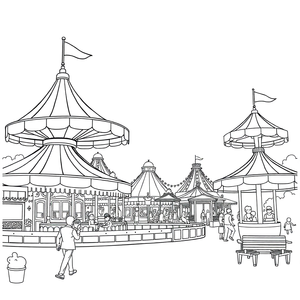 Children's amusement park صفحات التلوين