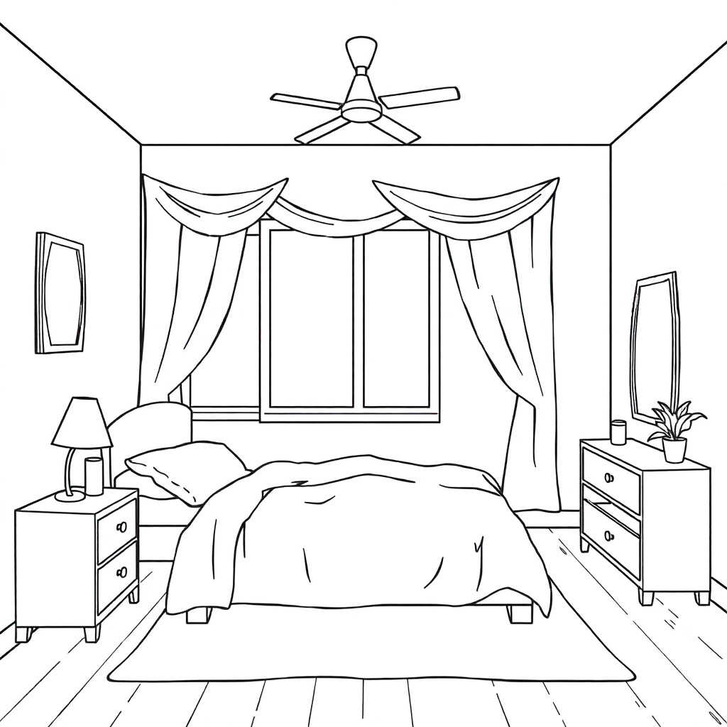 a boy's bedroom صفحات التلوين