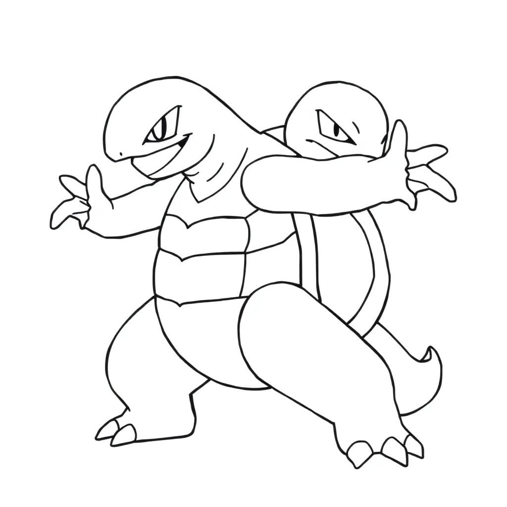 fusion of Pokémon mewtwo with Pokémon blastoise صفحات التلوين