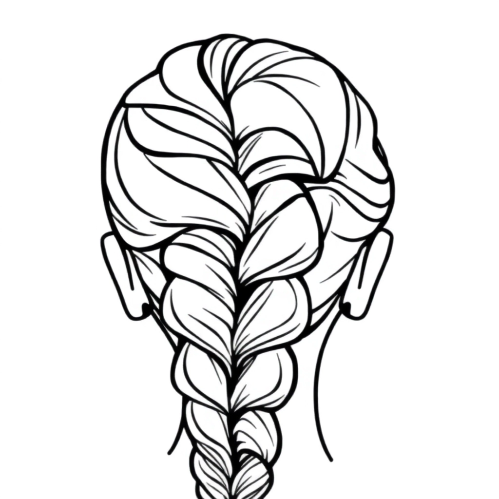 Cabelo trança  صفحات التلوين