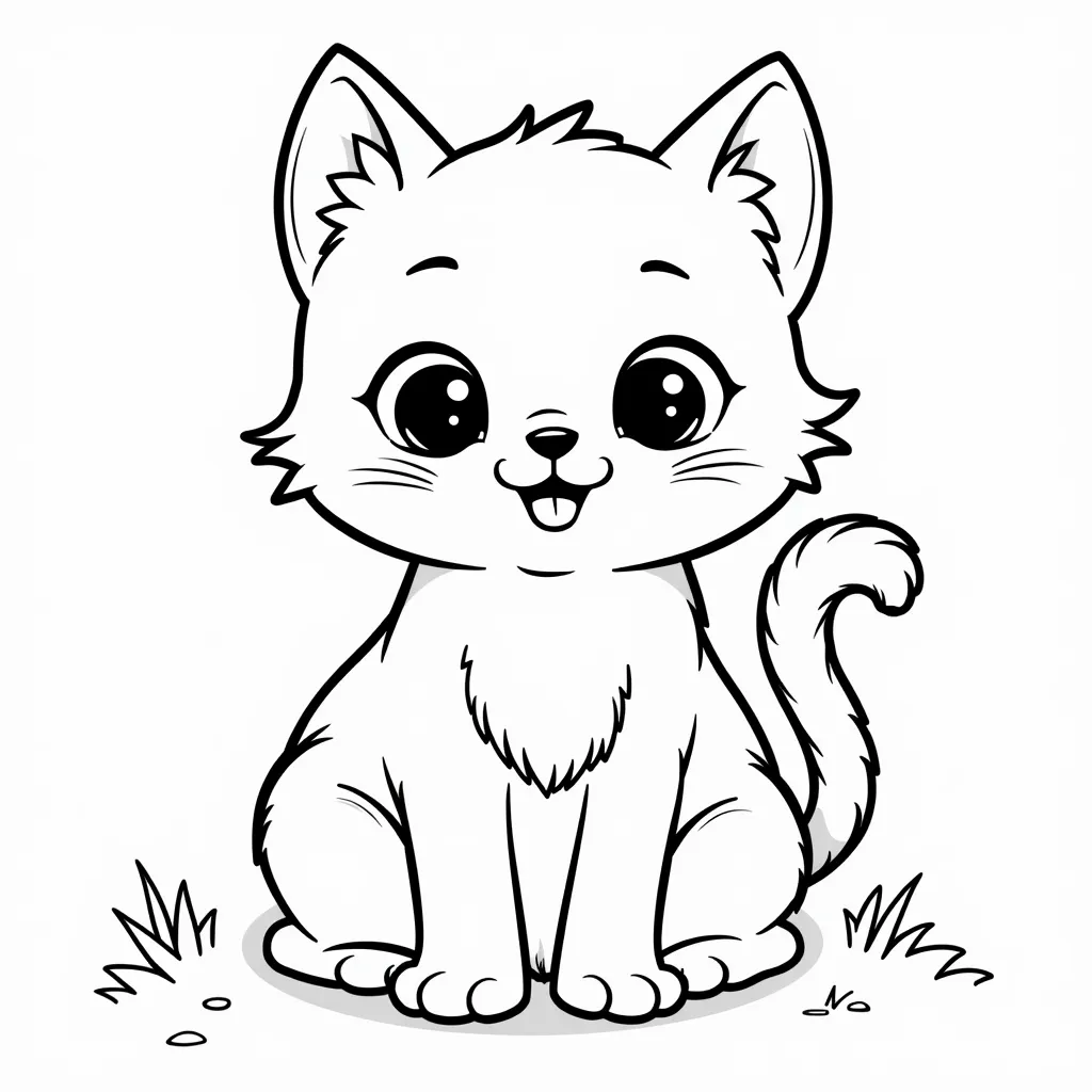 a small cat coloring pages