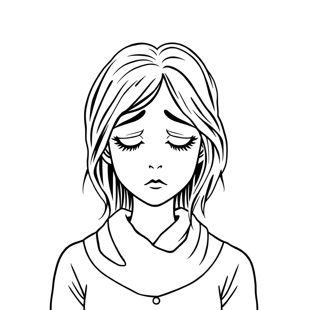 امرأة مراهقة حزينة