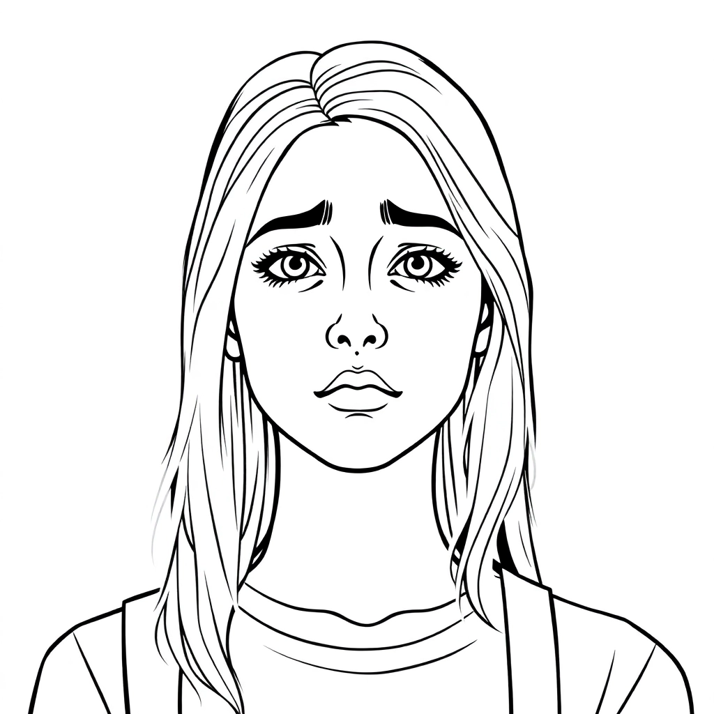 امرأة مراهقة حزينة