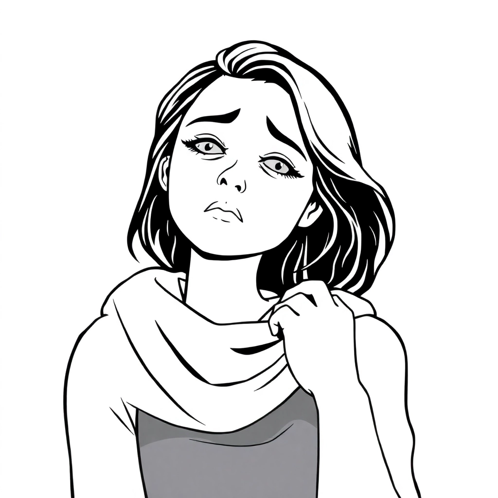 امرأة مراهقة حزينة