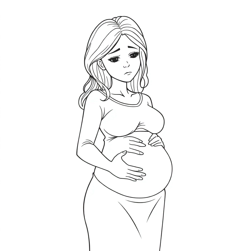 Teenager pregnant woman sad صفحات التلوين
