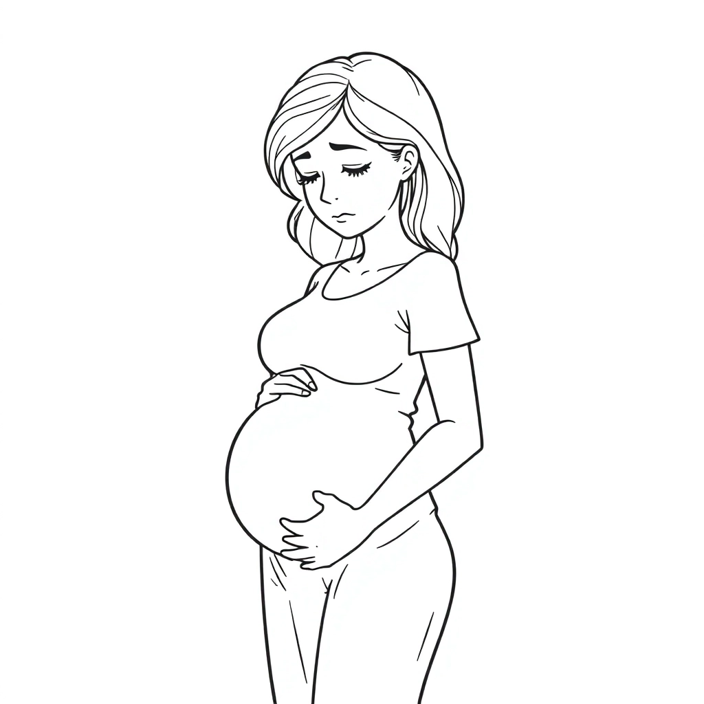 Teenager pregnant woman sad صفحات التلوين