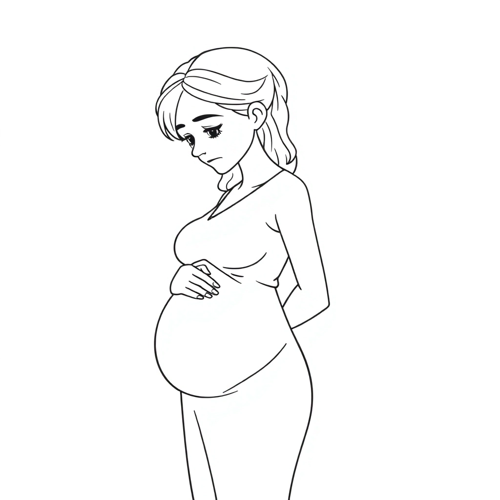 Teenager pregnant woman sad صفحات التلوين