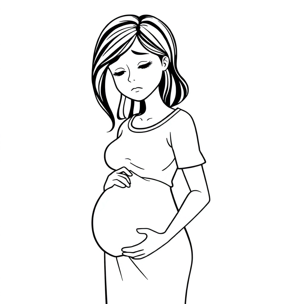 Teenager pregnant woman sad صفحات التلوين