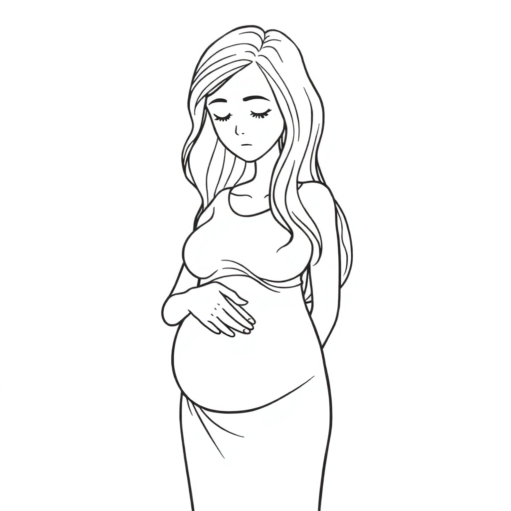 Teenager pregnant woman sad صفحات التلوين