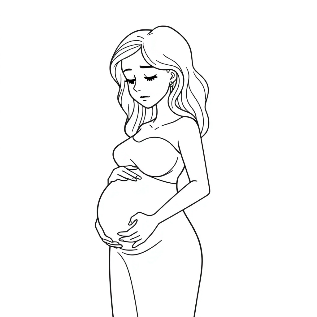 Teenager pregnant woman sad صفحات التلوين