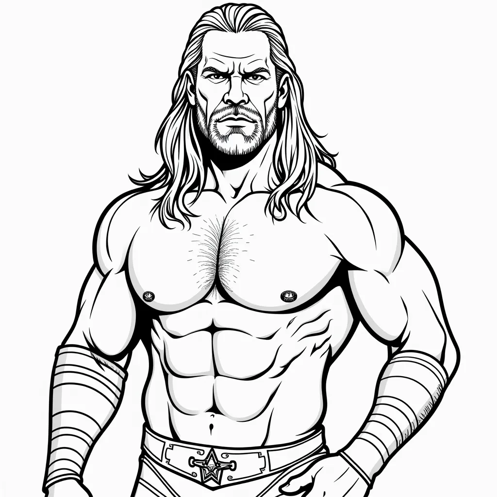 Create wwe triple h colouring  coloring pages