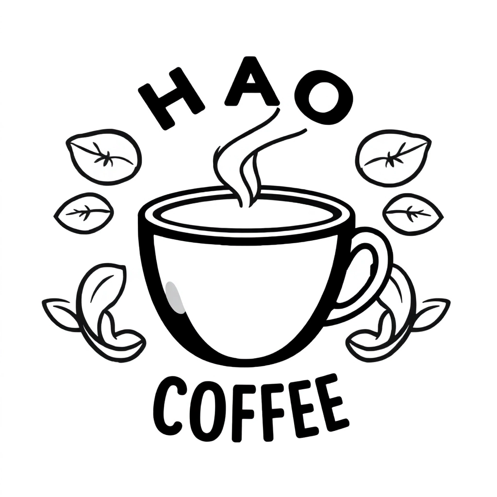 HAO COFFEE logo صفحات التلوين
