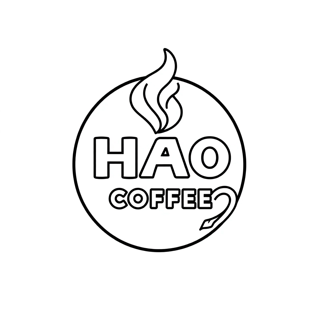 HAO COFFEE logo صفحات التلوين
