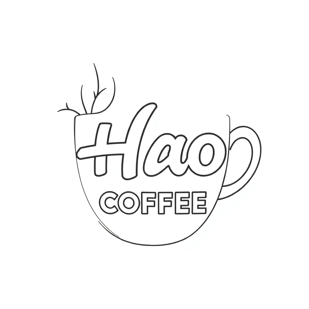HAO COFFEE logo صفحات التلوين