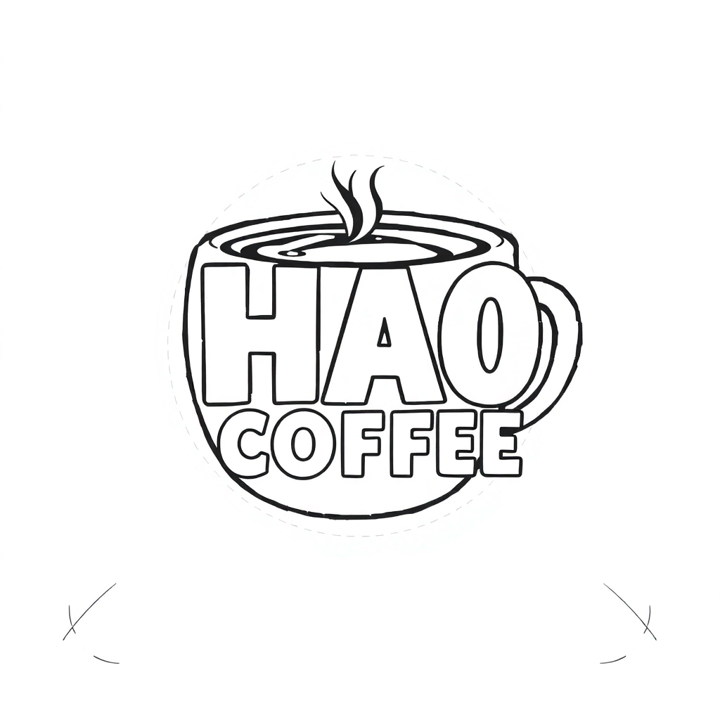 HAO COFFEE logo صفحات التلوين