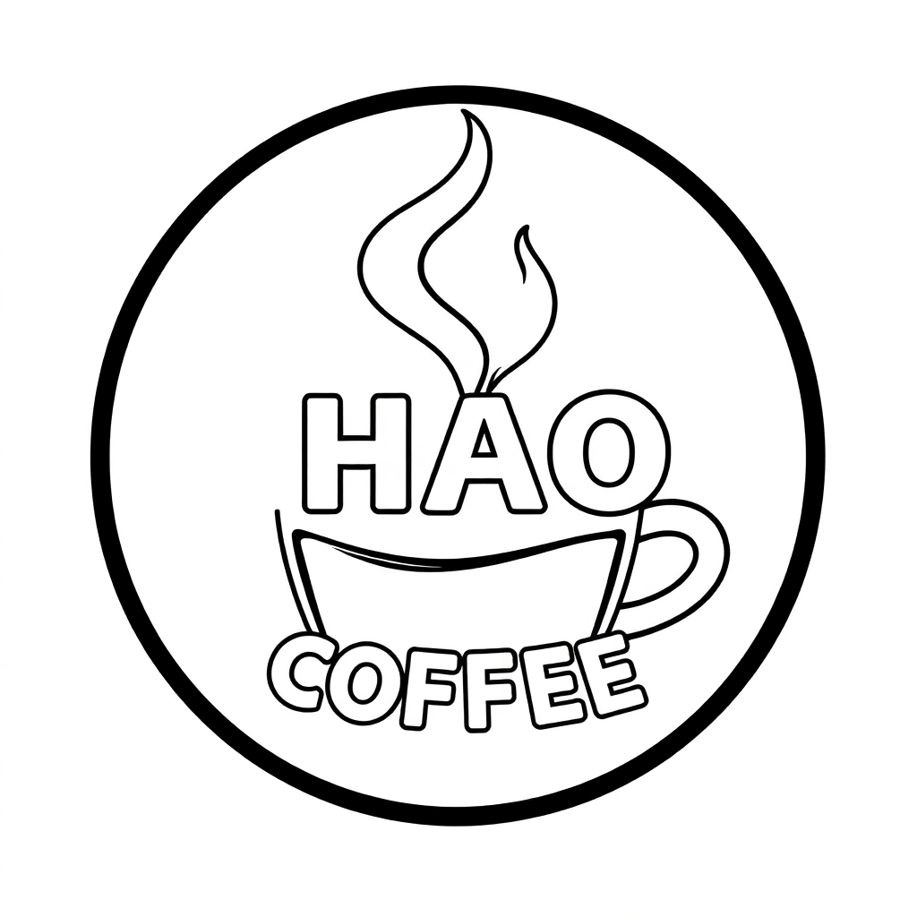 HAO COFFEE logo صفحات التلوين