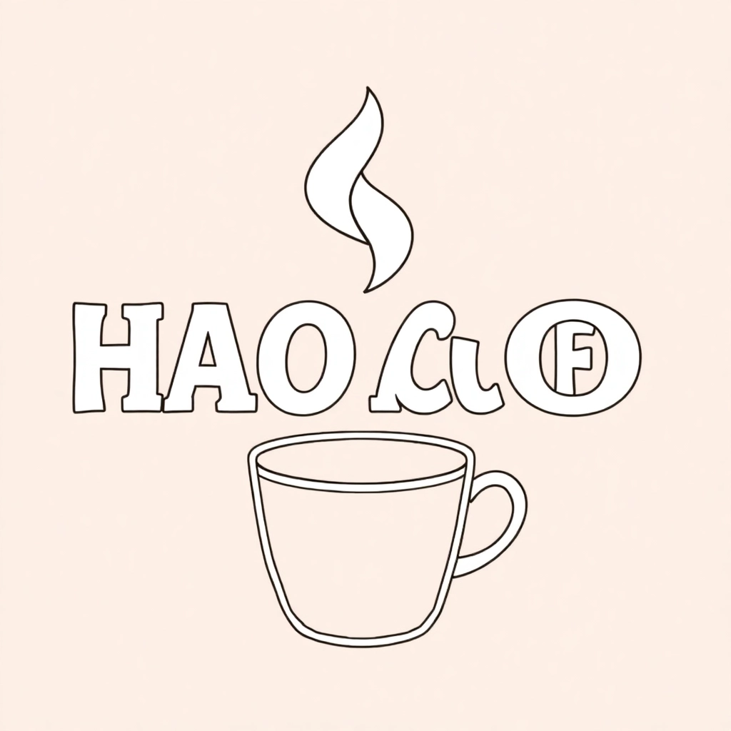 HAO COFFEE logo صفحات التلوين