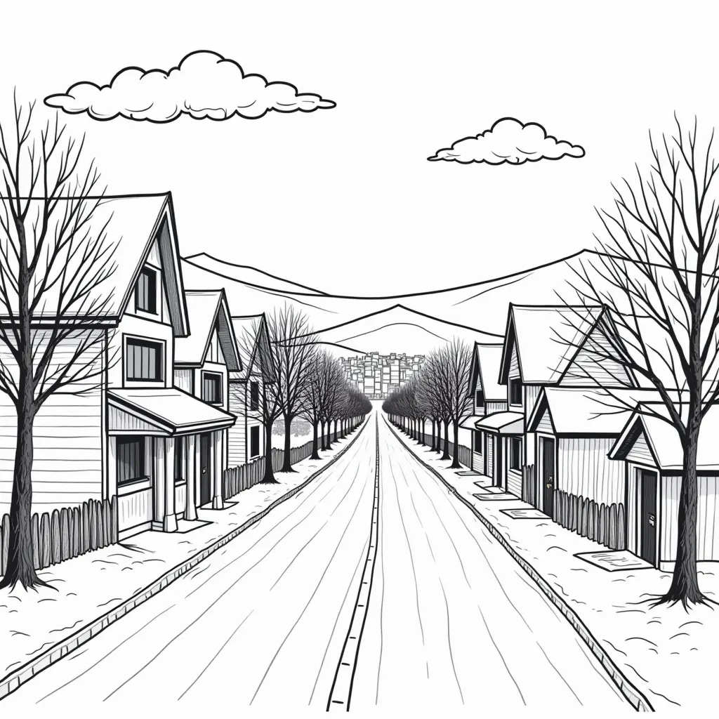 yantai city in snow coloring pages