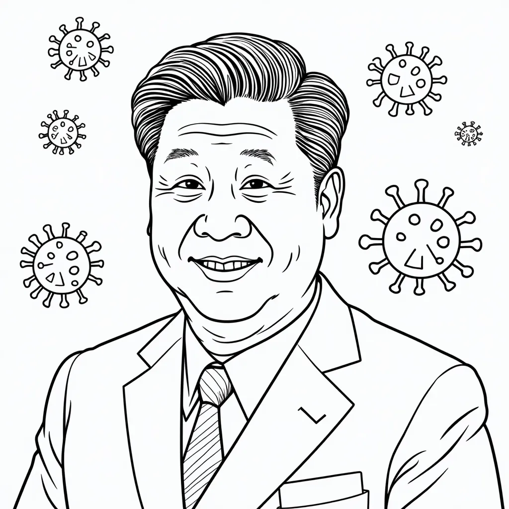 习近平研發新冠肺炎病毒 coloring pages