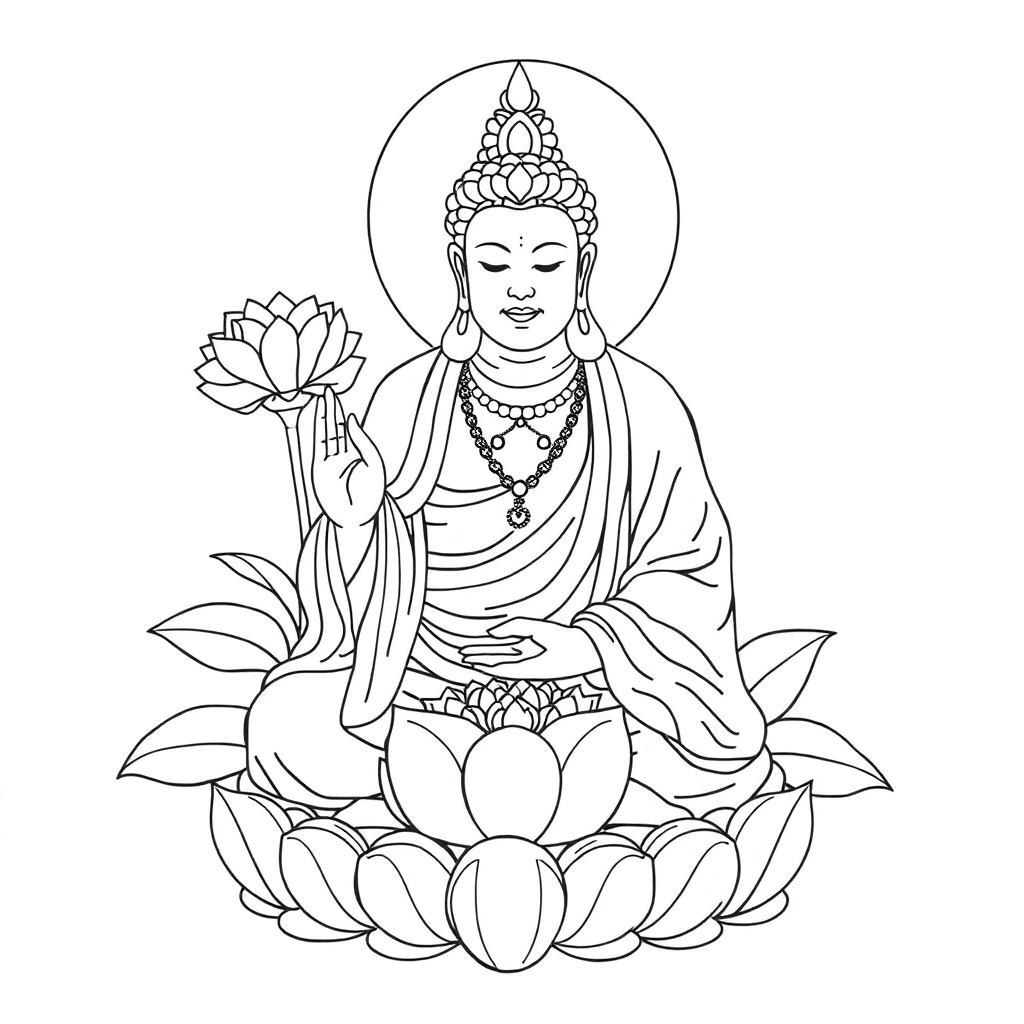 文殊菩萨茶花五行火元素 صفحات التلوين