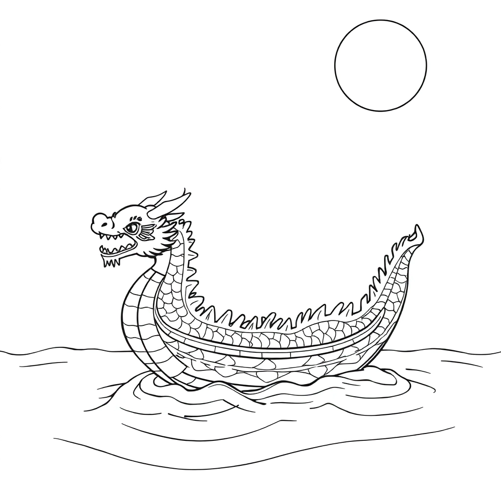 龙舟简笔画 صفحات التلوين