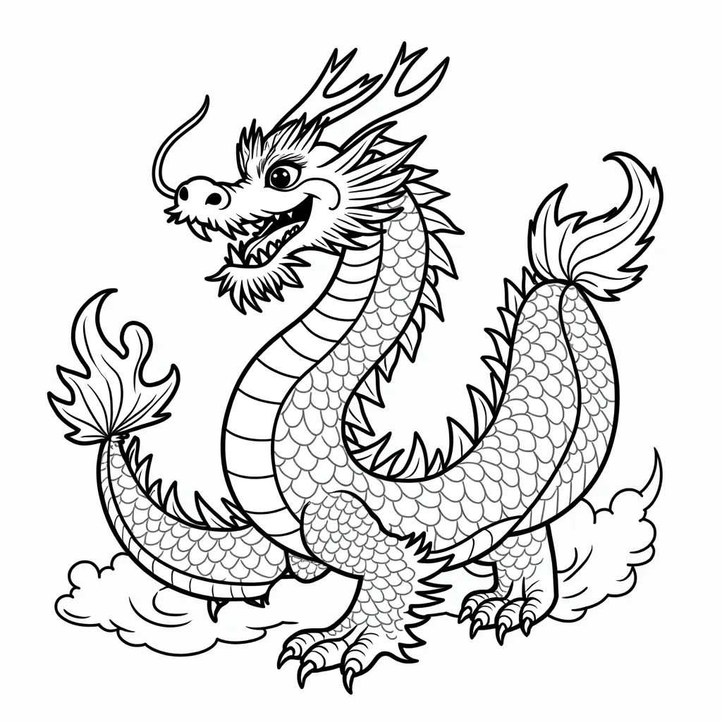 中国龙 coloring pages