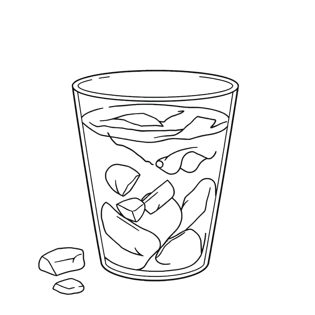 كوب ماء وثلج