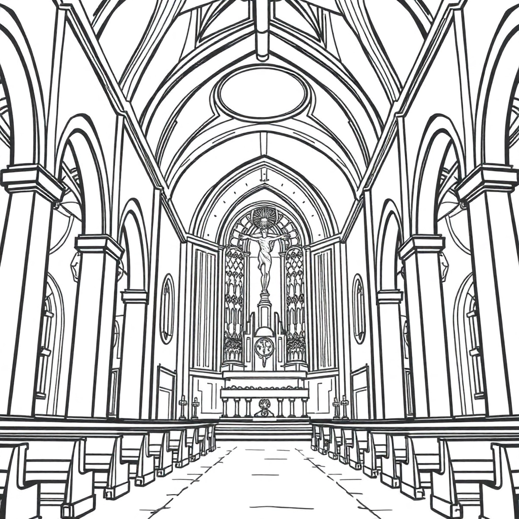 Church inside صفحات التلوين