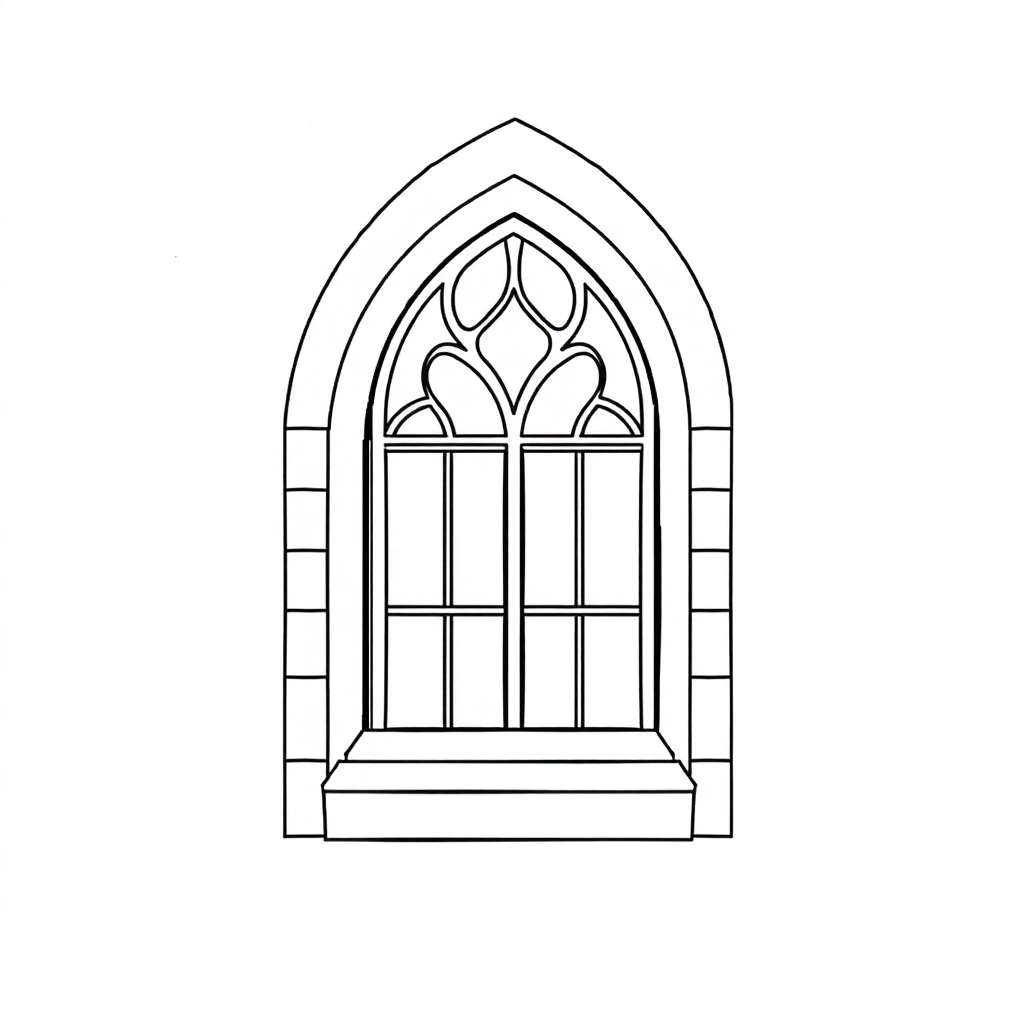 Church inside window صفحات التلوين