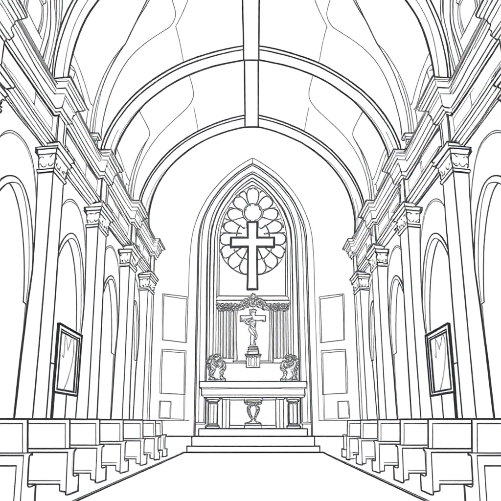 Church inside صفحات التلوين