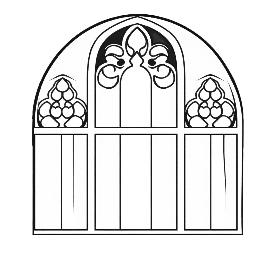 Church inside window disign traditional صفحات التلوين