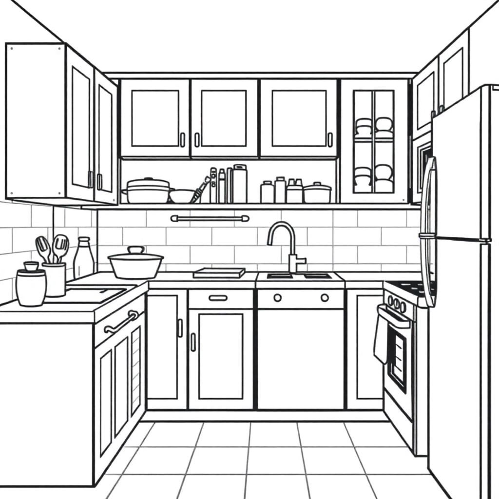 kitchen صفحات التلوين