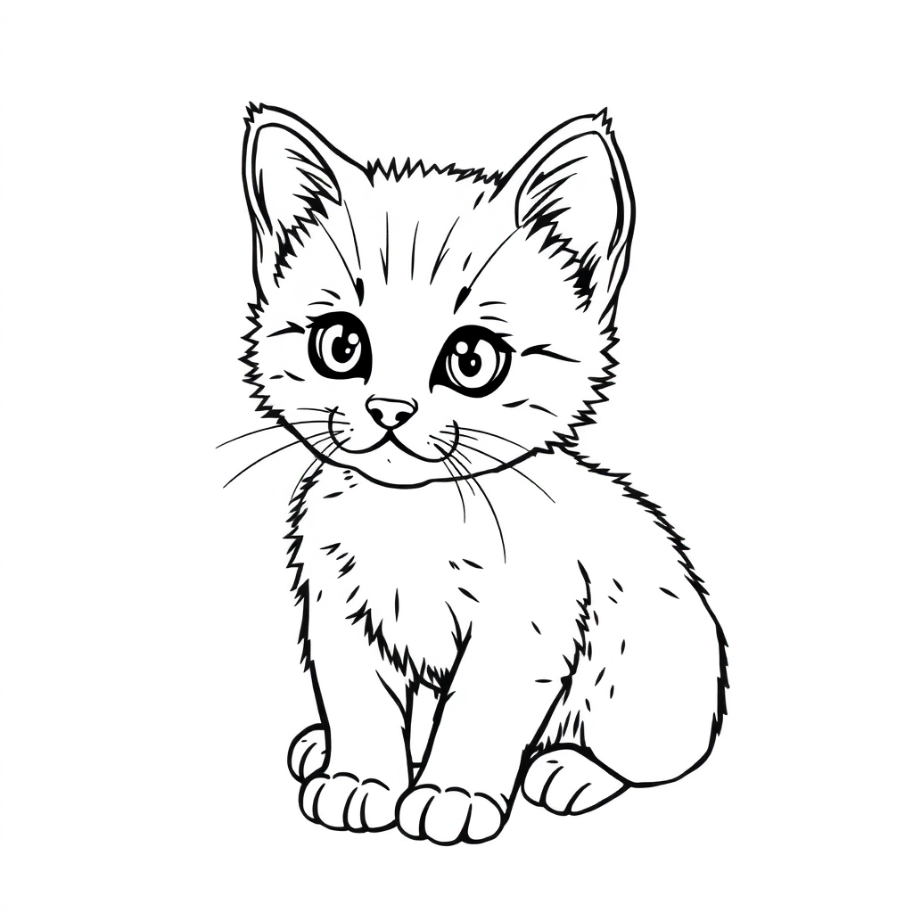一只可爱的小花猫 صفحات التلوين