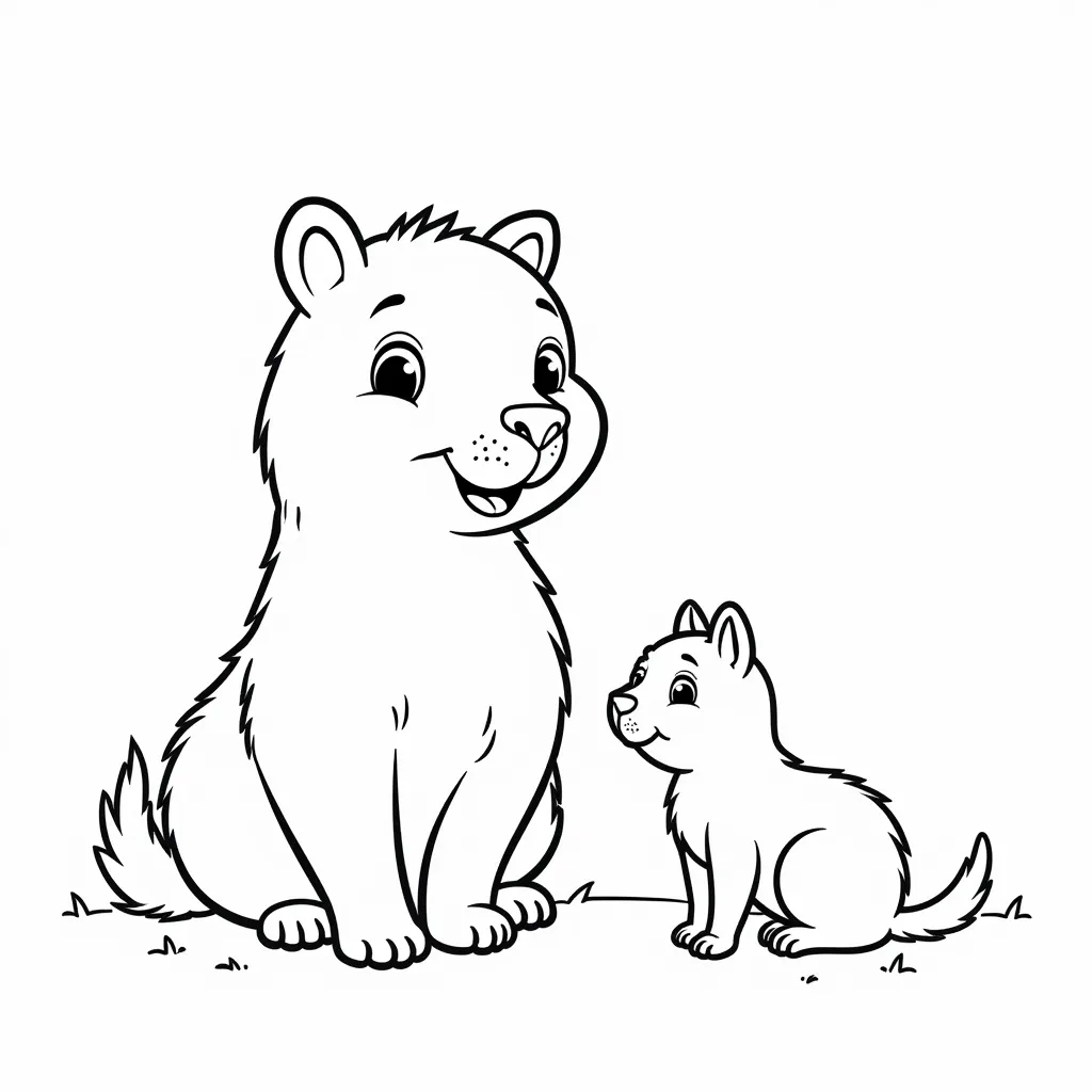 capybara and cat coloring pages