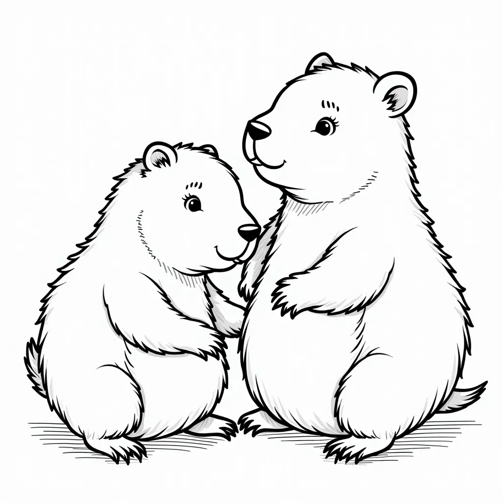 capybara and Kuromi coloring pages