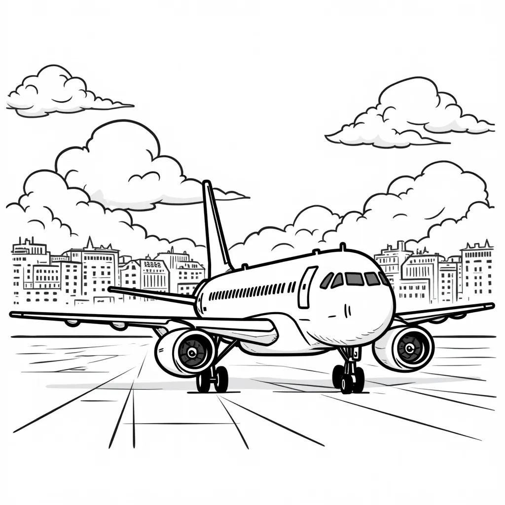 Lisbon seen by a airplane coloring pages