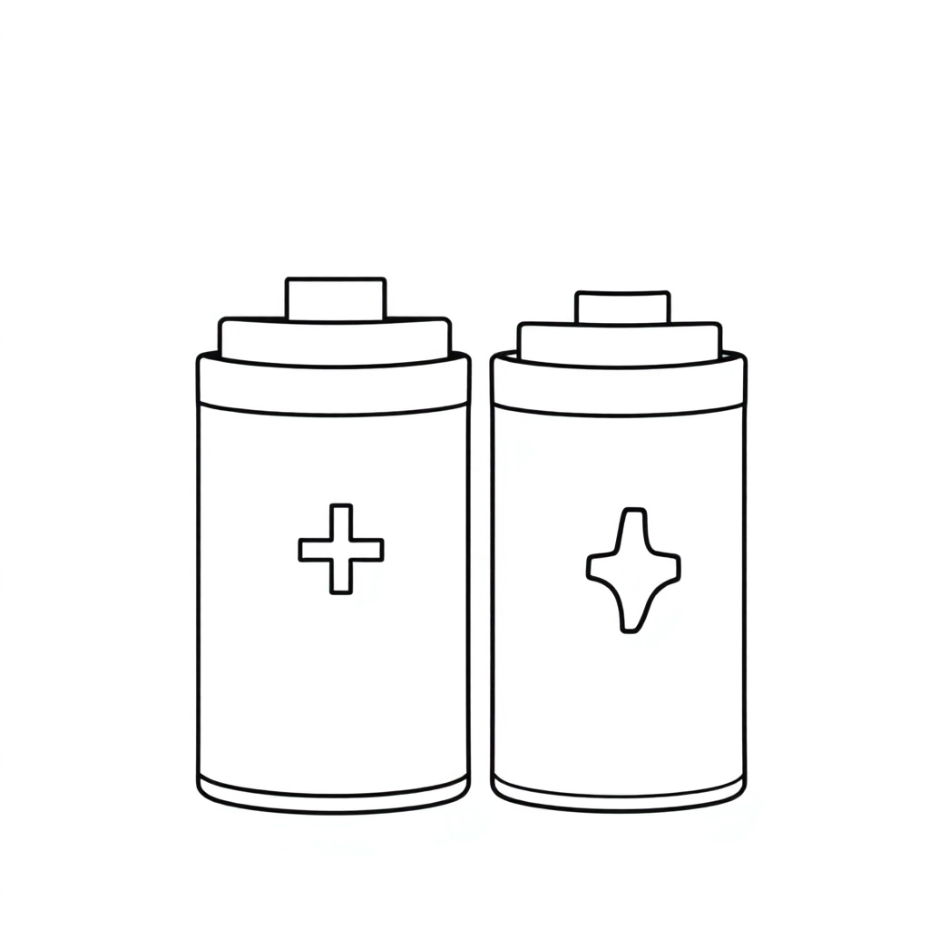 带有正负极的蓄电池 صفحات التلوين