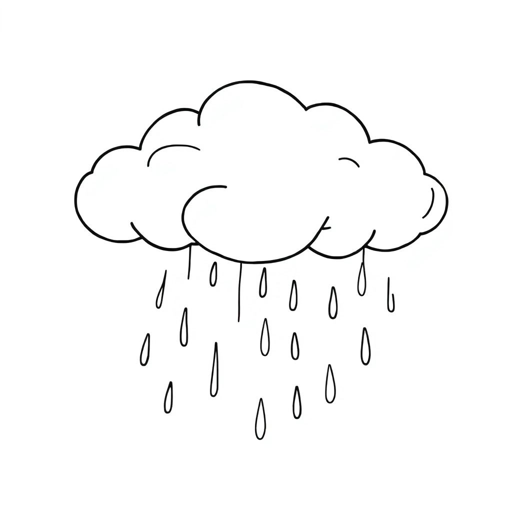 cloud with rain صفحات التلوين