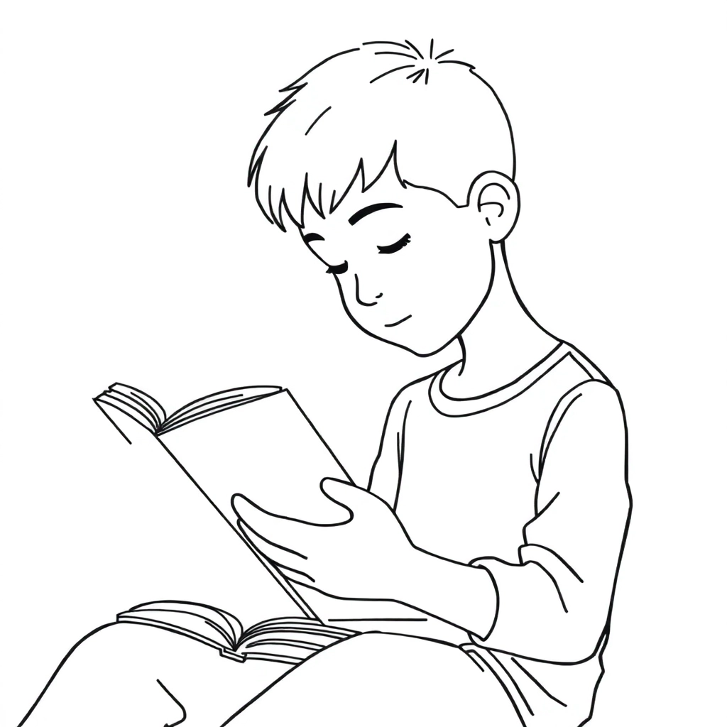 读书的学生 صفحات التلوين