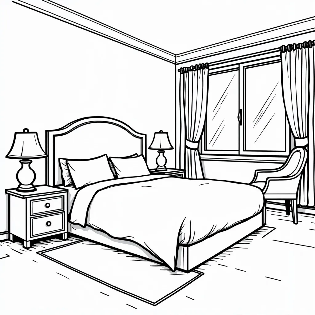 hotel room coloring pages