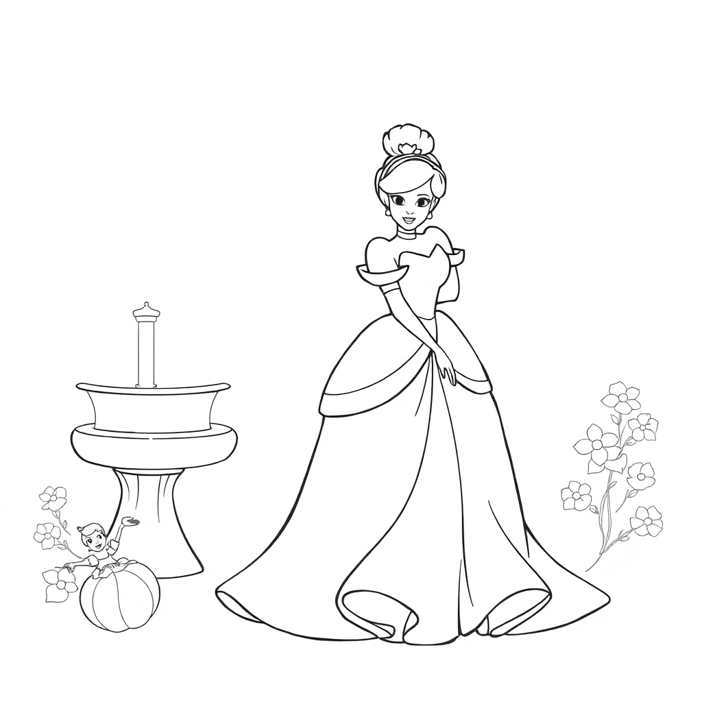 cinderella صفحات التلوين