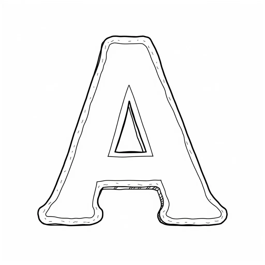 Letter A coloring pages