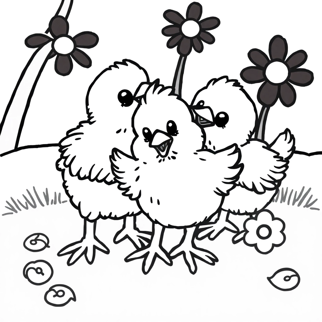 A few chicks playing صفحات التلوين