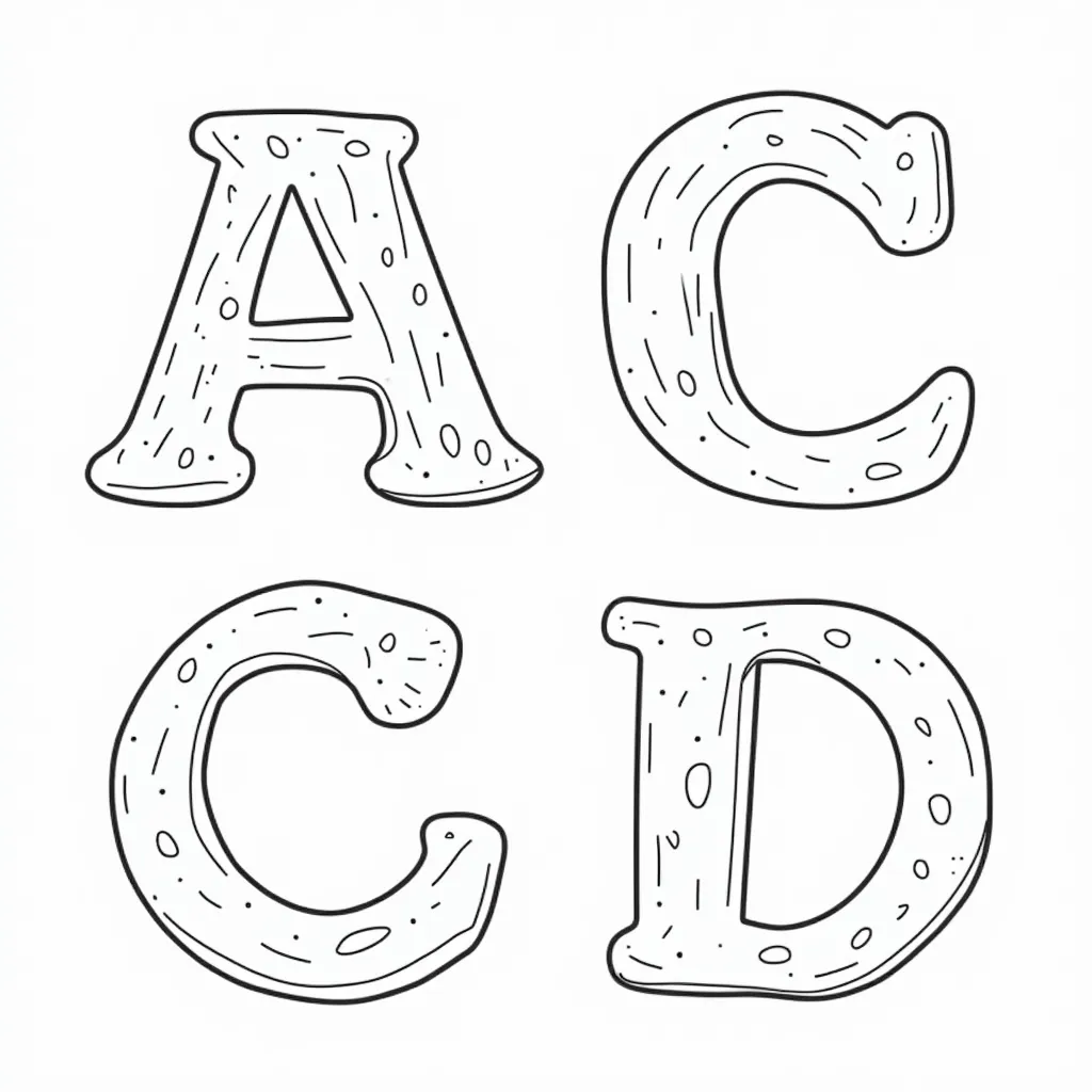 Letter A B C D coloring pages