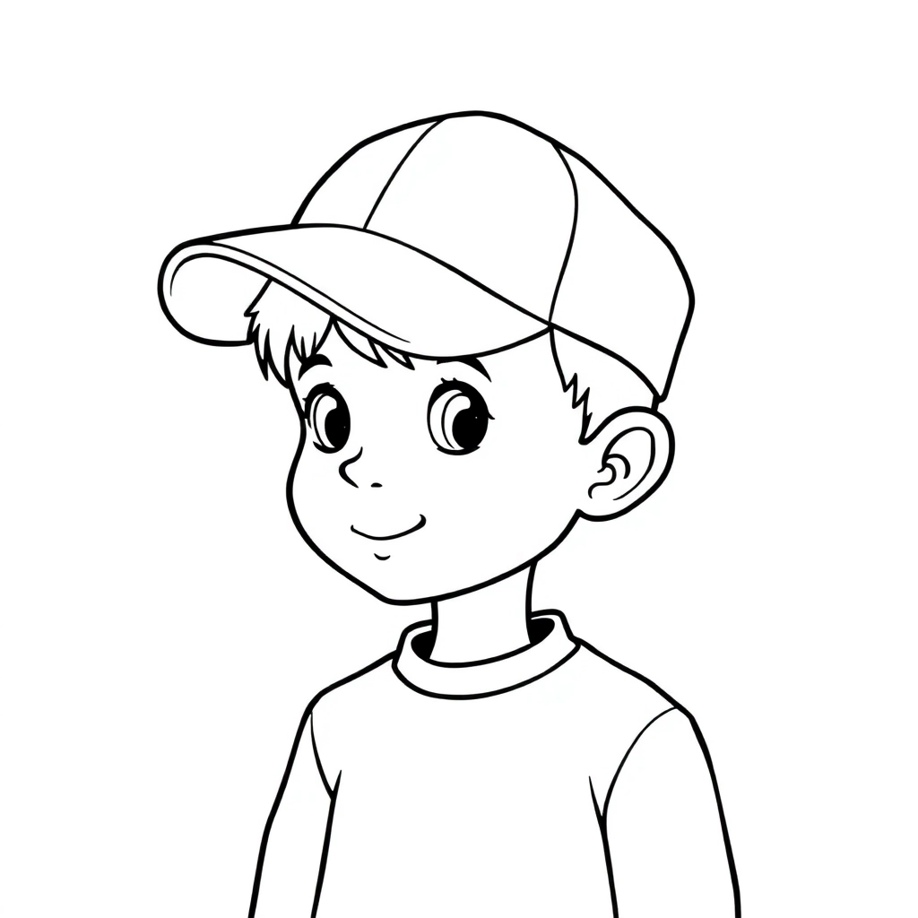 boy with cap صفحات التلوين
