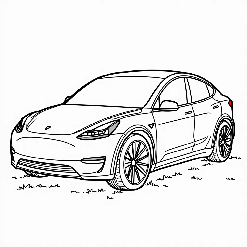 tesla model y coloring pages